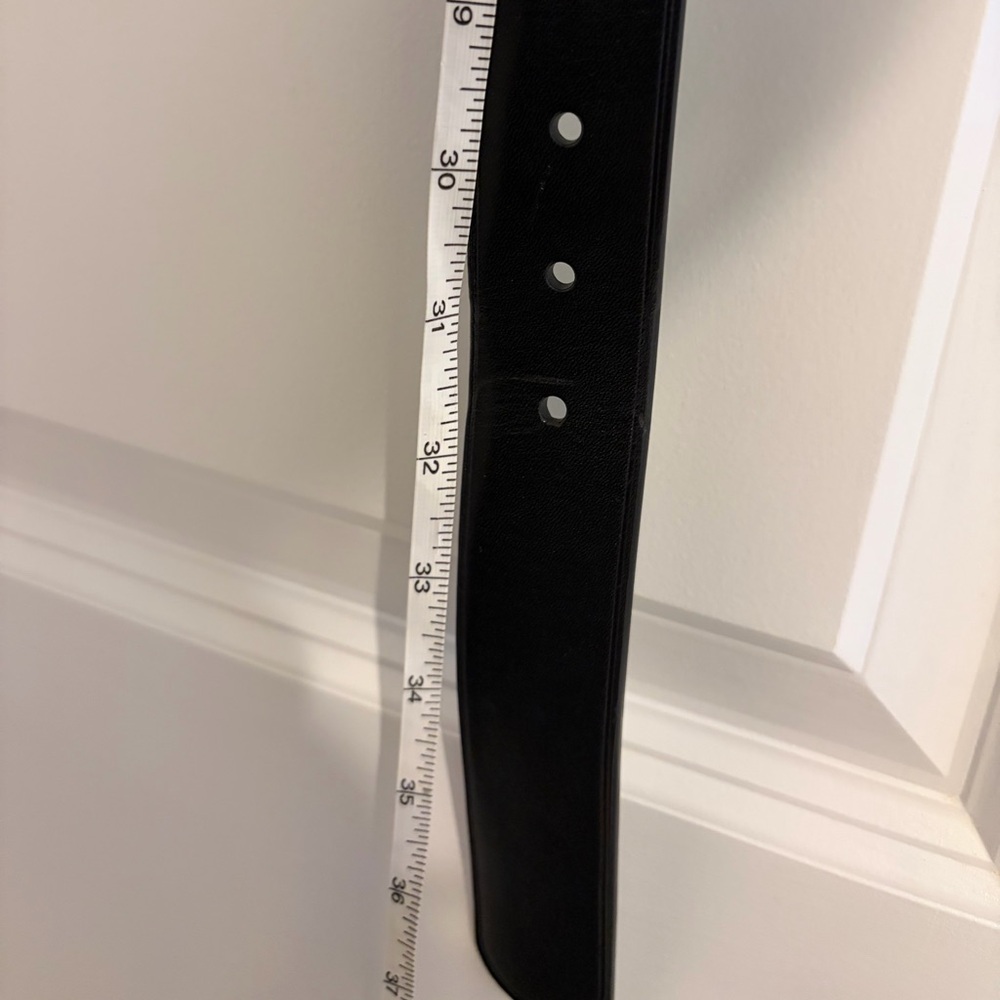 Aritzia Black Leather Belt with Gold Details - Picture 5 of 6